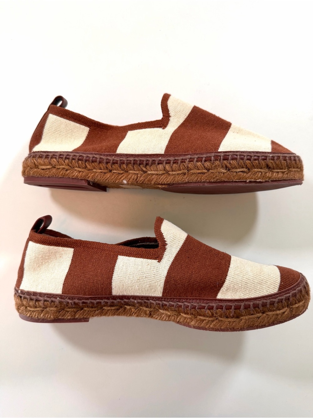 Loro Piana Seaside Walk Canvas Espadrilles Brown Cream Striped EU 37 - Picture 11 of 17